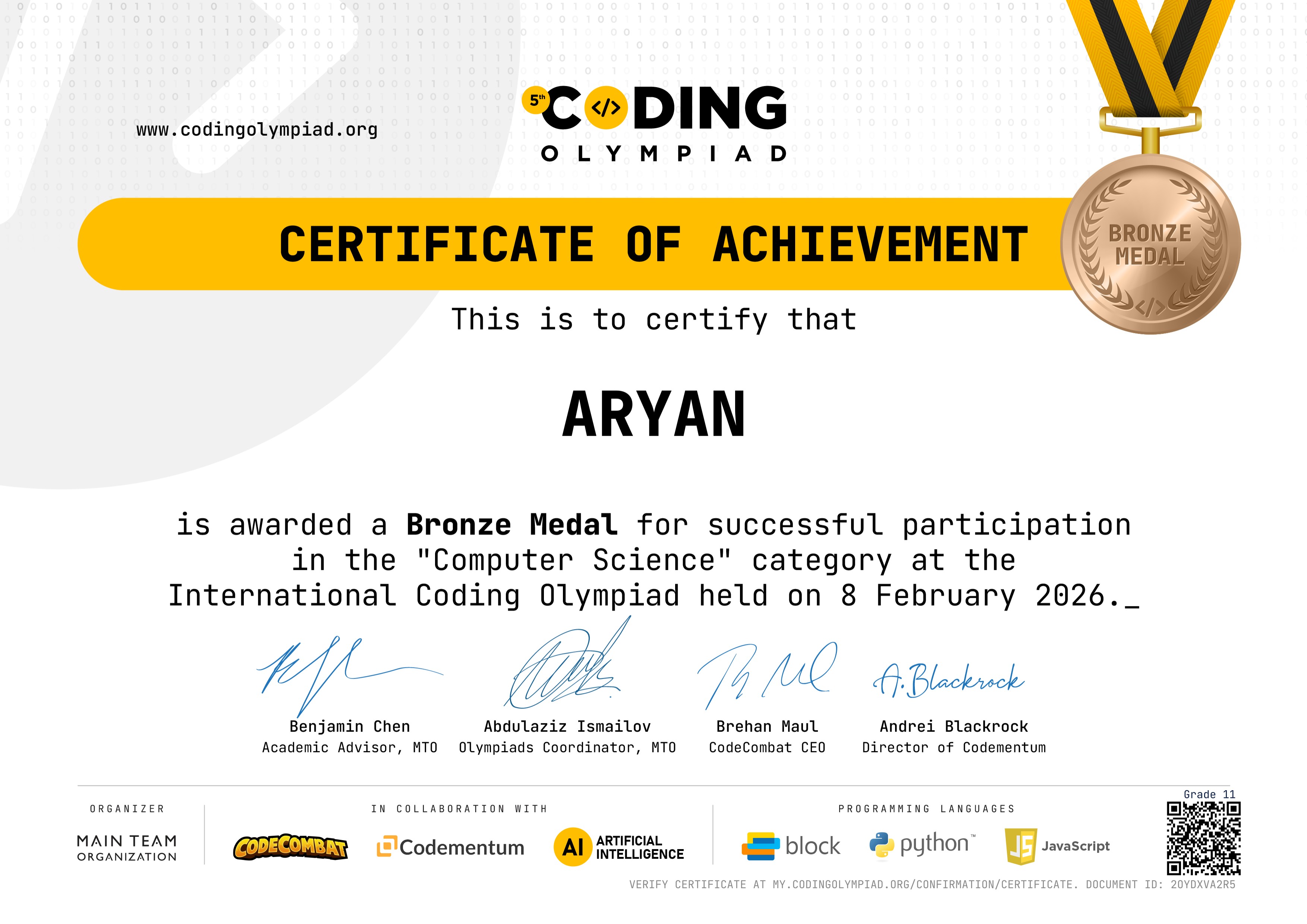 Bronze CS Certificate