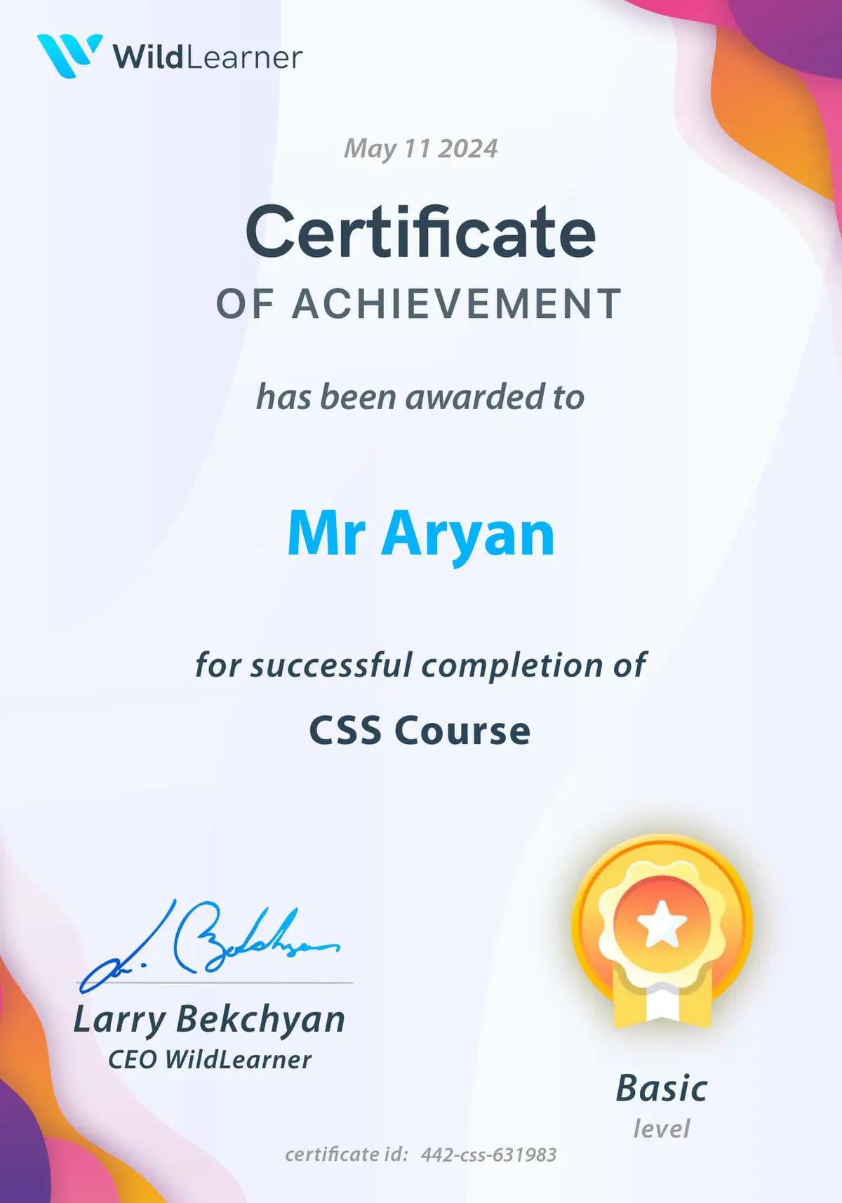 CSS Certificate