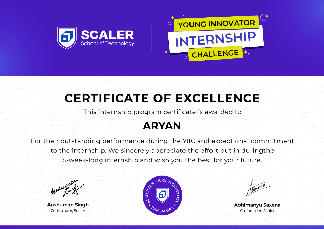Scaler Certificate