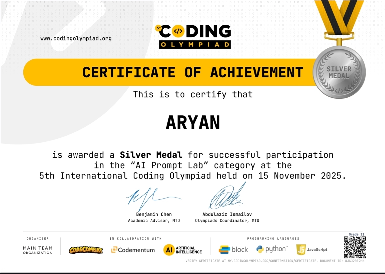 Silver AI Prompt Lab Certificate